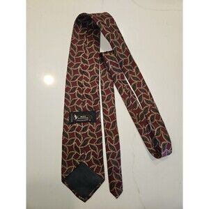 Bert Pulitzer Men's Silk Tie, Collectors Edition, Red With Medallions